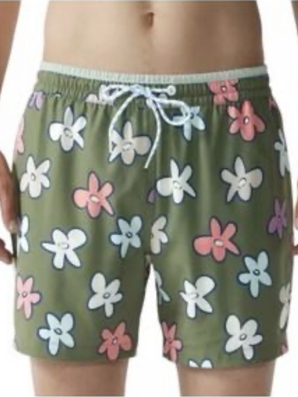 Chubbies Retro Floral Swim Trunks Men’s Small Olive Green 5.5” Inseam